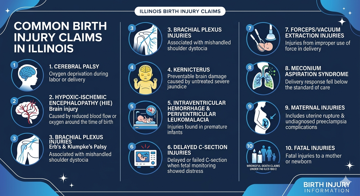 Common birth injury claims in Illinois
